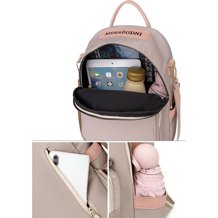 BJ16627 - BLACK/KHAKI/PINK - TAS RANSEL WANITA FASHION IMPORT MODIS ELEGAN TERMURAH TERLARIS TERBARU BAGSTORE JAKARTA TAS BATAM EL6627 LT2139 BQ3553