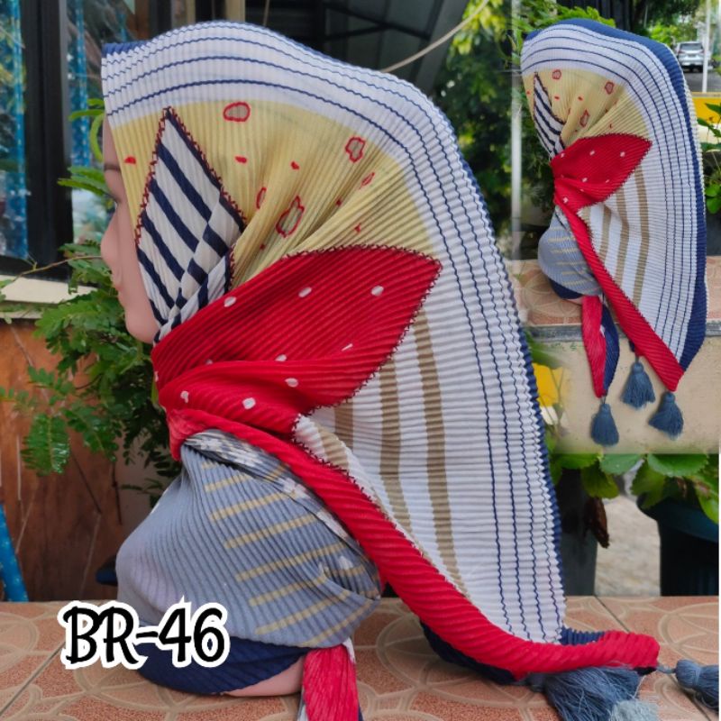 SEGIEMPAT PLISKET MOTIF JAMBUL BRANDED / JILBAB SEGIEMPAT PLISKET / SEGIEMPAT PLISKET / SEGIEMPAT VOAL / JILBAB JAMBUL-BR-46