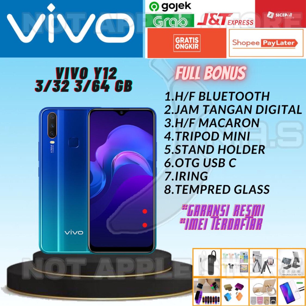 VIVO Y12 RAM 3/32GB 3/64GB NEW BARU GARANSI RESMI