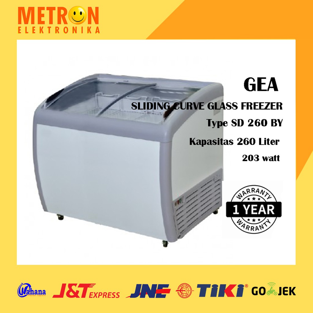 GEA SD 260 BY - SLIDING CURVE GLASS FREEZER 260 LITER / SD260BY