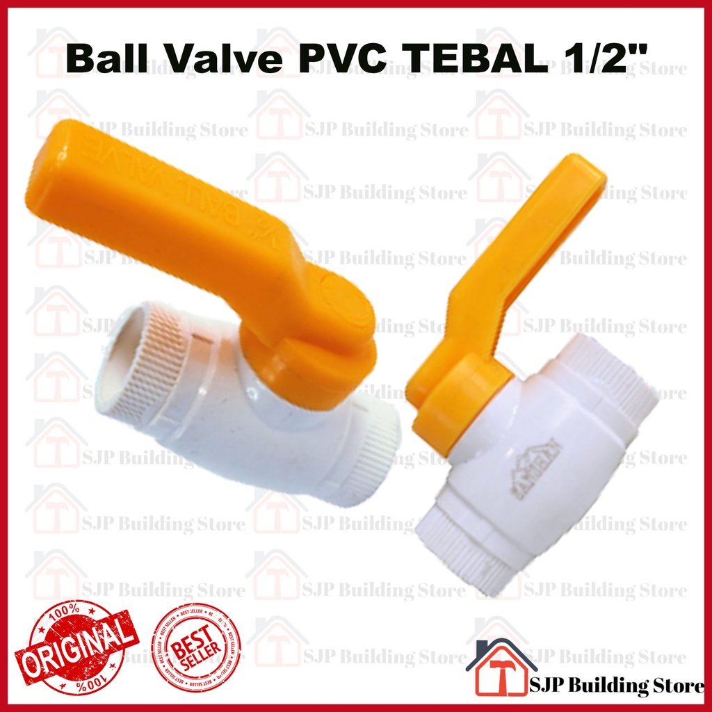 Ball Valve PVC TEBAL 1/2&quot; 3/4&quot; 1&quot; Stop Kran l Keran Pipa | Ball Valve Stop Kran Plastik