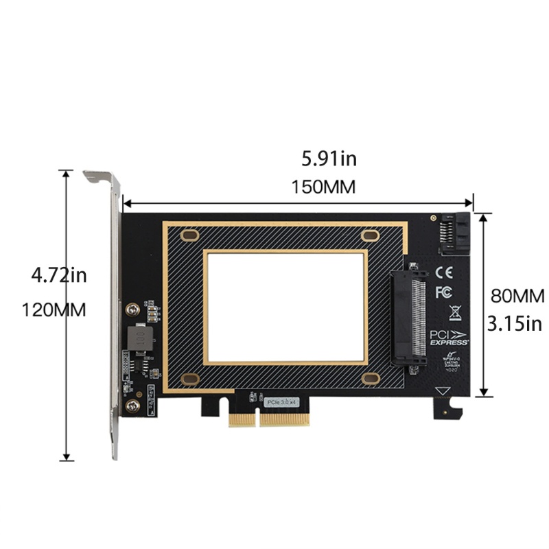 Btsg PCIe Hard Disk Expansion Card SFF 8639ke PCIe 3.0 16X Adapter Card u.2 Untuk NVMe SSD Converter