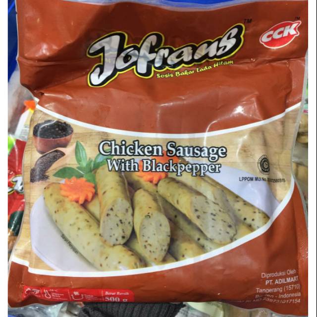 

jofrans sosis ayam lada hitam jumbo 500gr isi 7s