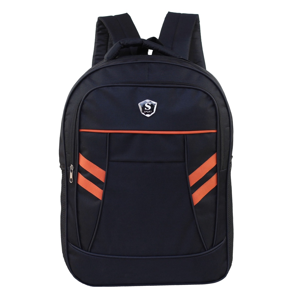 Tas Ransel Pria Tas Punggung Tas Ransel Kuliah Sport Garis Orange Tas Hitam Ransel Murah Keren Ransel Backpack