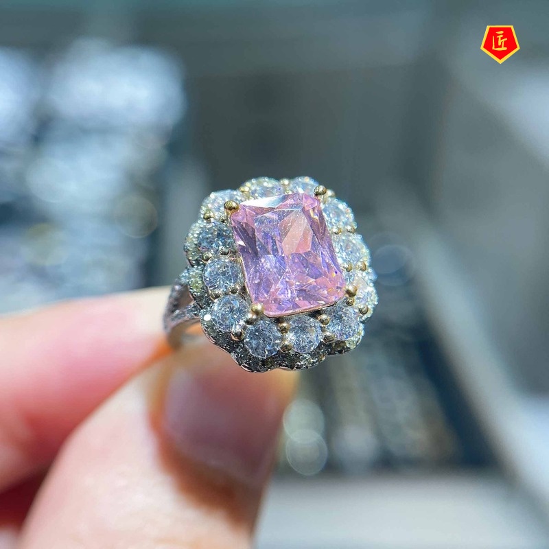 [Ready Stock]Luxury Natural Argyle Pink Diamond Colored Gems Ring