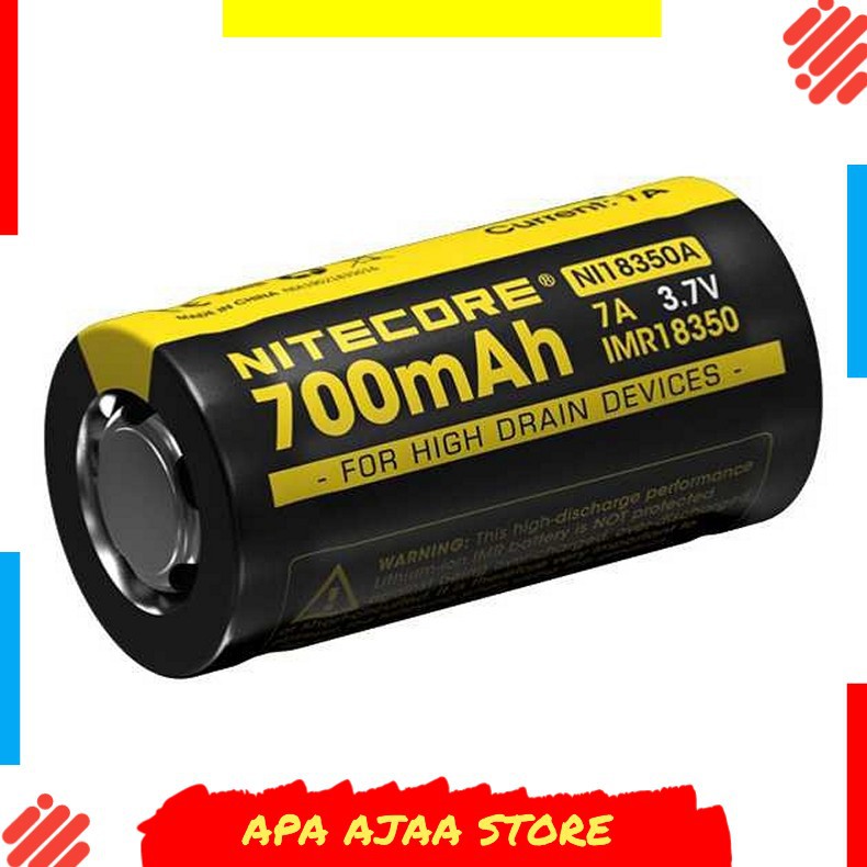 Best Seller ! NITECORE IMR18350 Baterai Vape 700mAh 7A 3.7V