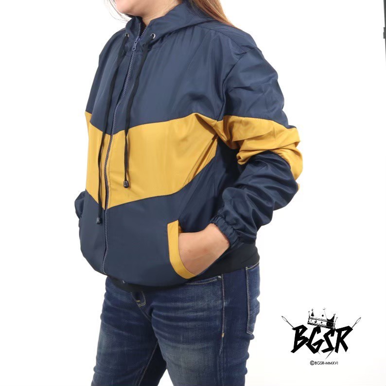 Jaket Parasut Cewe Anti Air/Jaket Outdoor Waterproof Kombinasi BGSR/Jaket Olahraga Parasit Wanita