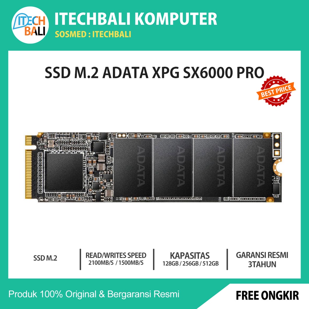 SSD ADATA XPG SX6000 Pro 512GB M.2 2280 NVMe   | ITECHBALI