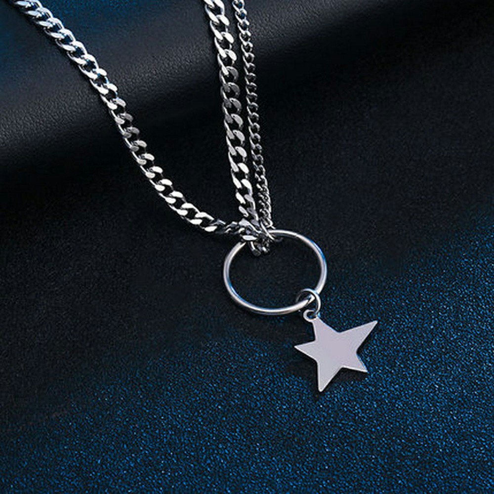 Kalung Bintang Simple Star Pendant Double Necklace