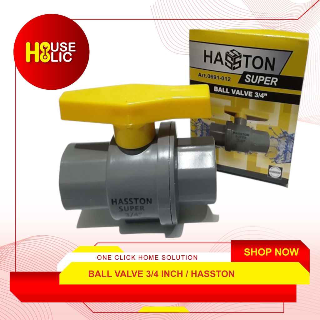 Ball Valve 3/4 Inch / Stop Kran Plastik 3/4 Inci Hasston (0691-012)