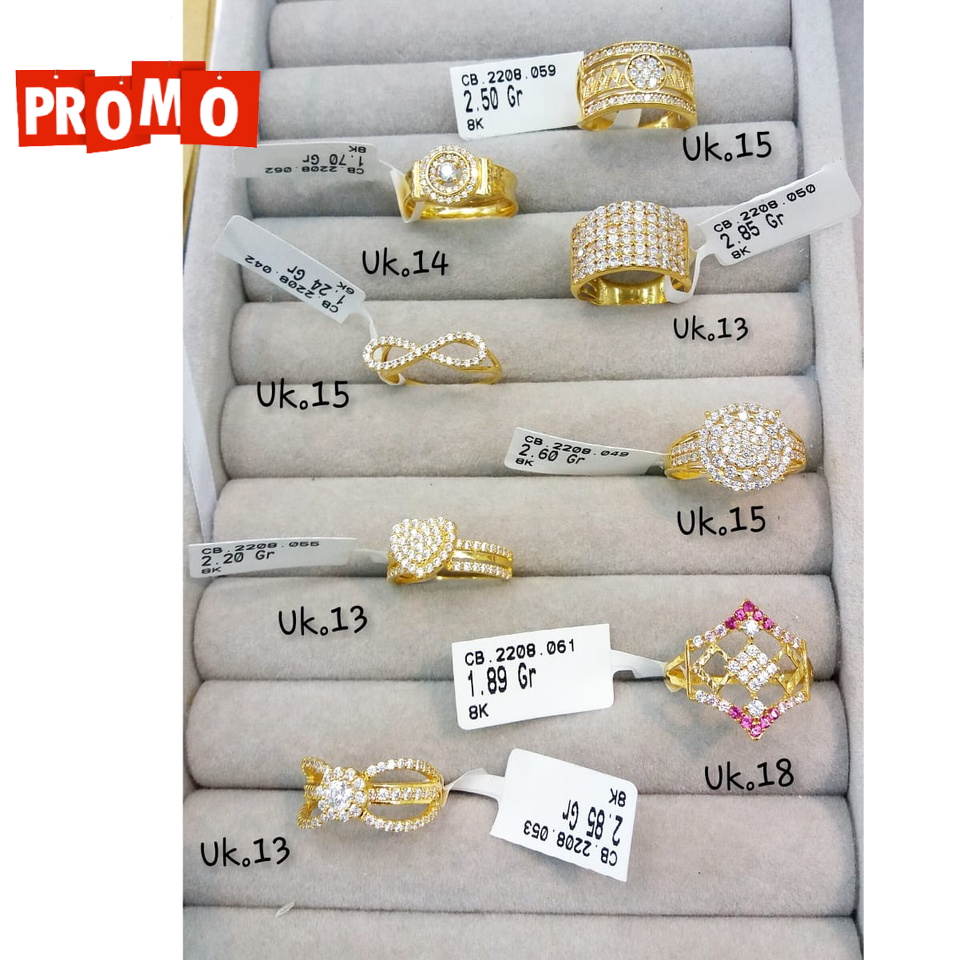 Cincin wanita dewasa promo kadar 375/8karat full mata termurah