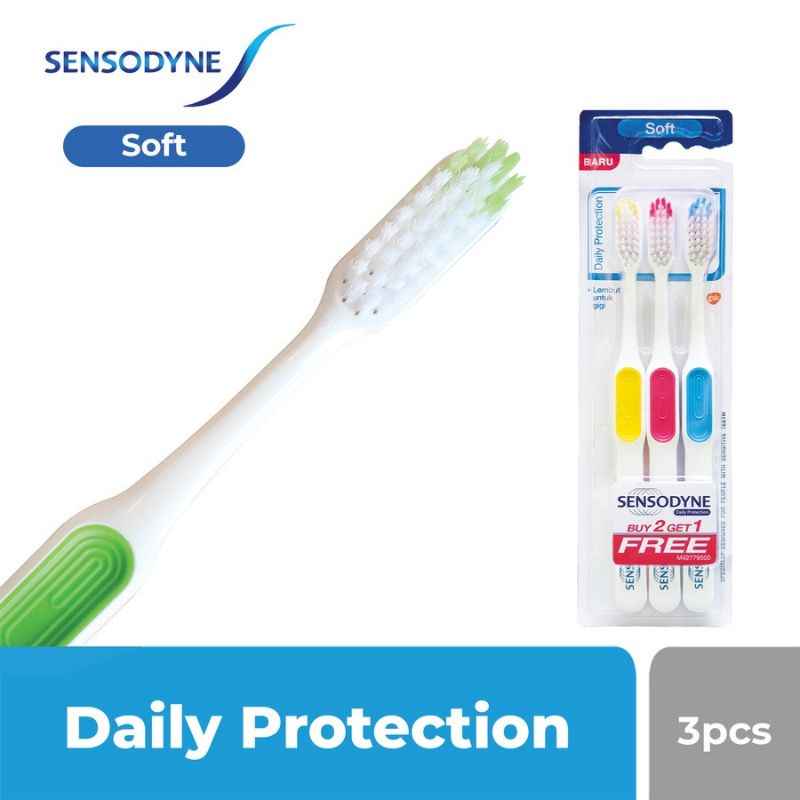 Sensodyne Sikat Gigi Sensitif Soft Multiaction Daily Protection 3 2 1 pc