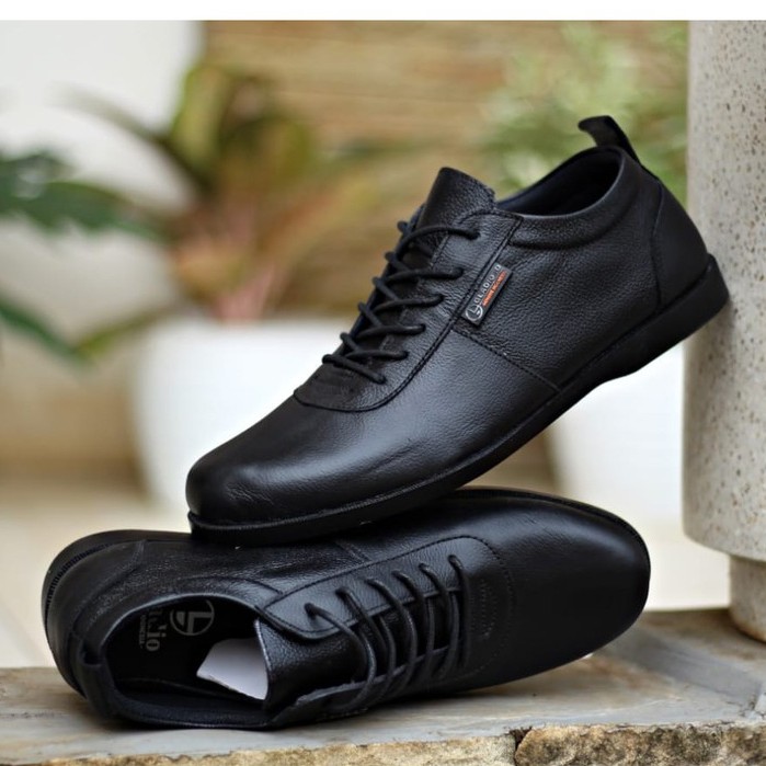 ENOZ X GURITTO - Sepatu Sneakers Casual Pria Kulit Sapi Asli Kasual Low Sneaker Untuk Kerja Kantor Formal Sekolah Kuliah Murah Gaya Original Handmade Distro Quality Series