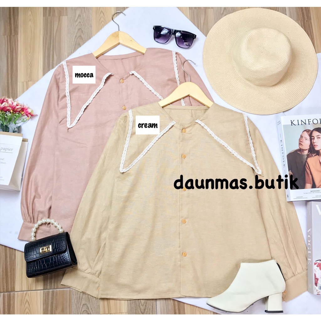 1KG MUAT 5PCS | CAREY BLOUSE LINEN RAMI RENDA EMBROIDERY HITS OOTD SELEBGRAM FASHION GROSIR MURAH WANITA KOREAN STYLE