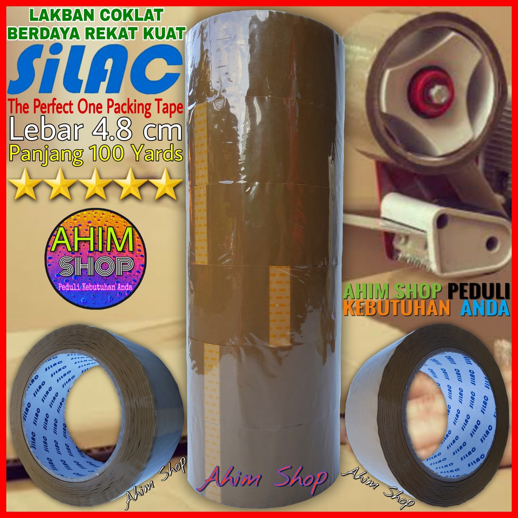 

SILAC Lakban Coklat 48mm 100Yards Full Packing Daya Rekat Kuat Isolasi Solatip Perekat Lem Packaging