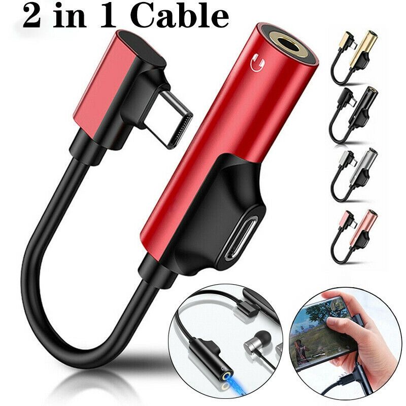 OTG USB TYPE C LIGHTNING IPHONE TO JACK EARPHONE SPLITTER AUDIO CHARGING ADAPTER CONVERTER CONNECTOR