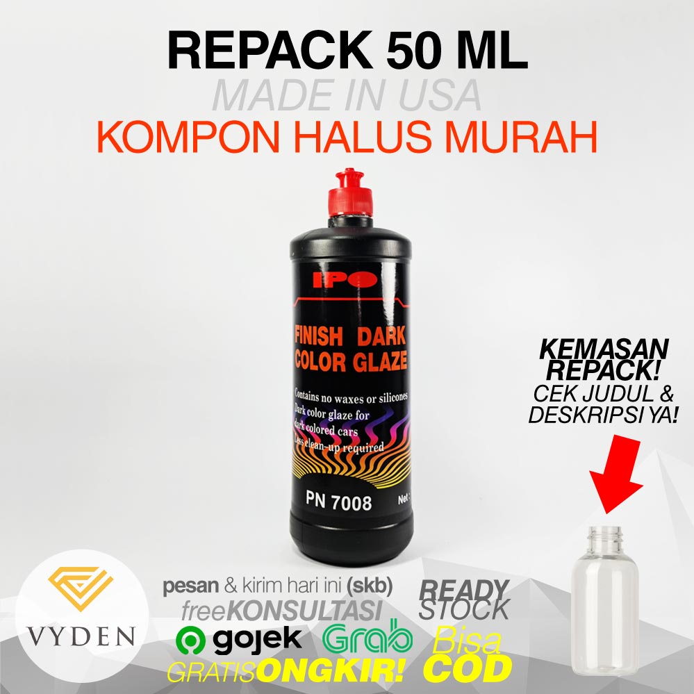 IPO FINISH DARK COLOR GLAZE 50ml Repack Kompon Halus Swirl Baret USA