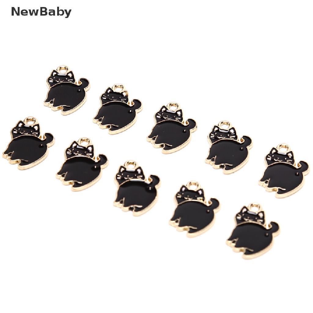 NewBaby 10Pcs/Lot Enamel Alloy Pig Cat Panda Charms Pendants DIY Jewelry Findings Crafts ID