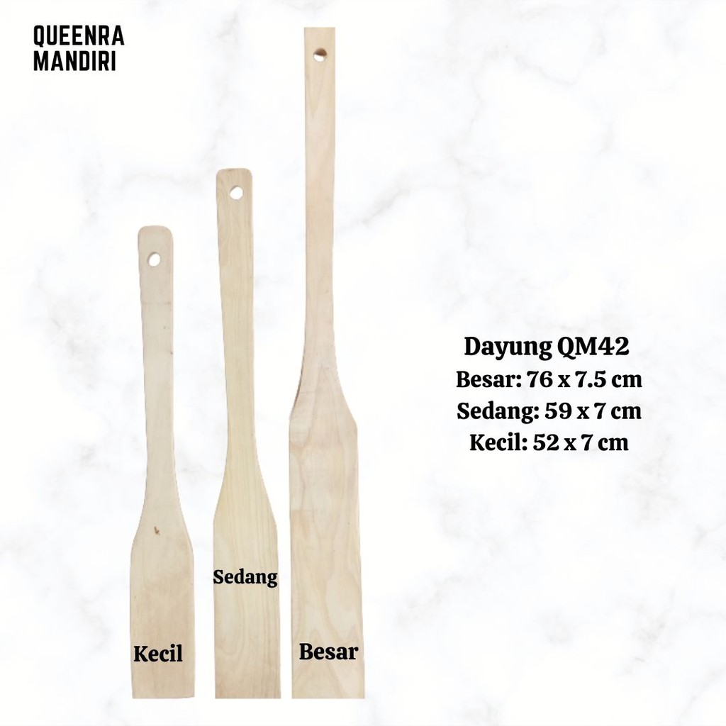 Queenra Winazar - COD MURAH Dayung Kayu Pinus Premium Tebal Panjang Dayung Aduk Nasi Dayung Dodol