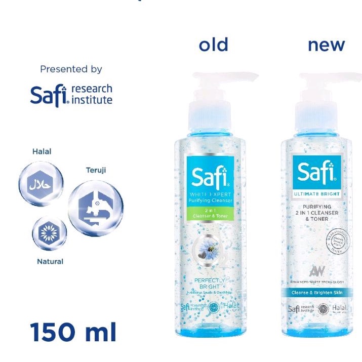 SAFI ULTIMATE BRIGHT 2 In 1 CLEANSER &amp; TONER 150 Ml