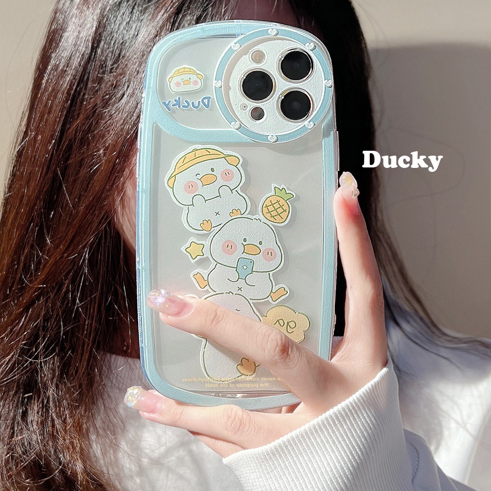 Case Pelindung Transparan Motif Kartun Bebek Untuk Iphone 14 11 12 13 PRO MAX