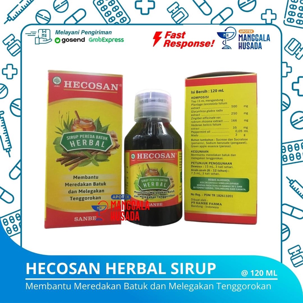 HECOSAN SIRUP PEREDA BATUK HERBAL @ 120 ML