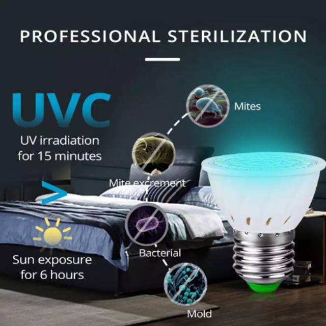 Lampu Bohlam Led UVC sterilizer 60 w e27