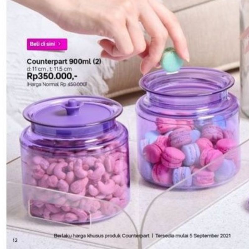 PROMO TUPPERWARE COUNTERPART 900ml,harga untuk/pcs.