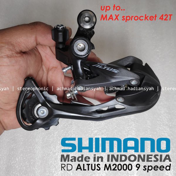 ORIGINAL RD SHIMANO Altus M2000 9 speed shaddow Long Cage max sprocket 42T RD Altus M-2000 9sp RD