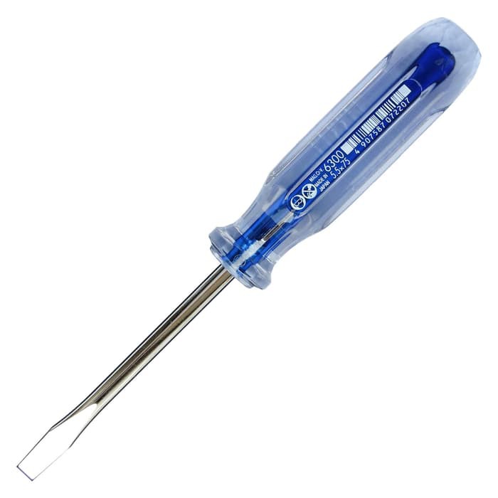 Obeng Vessel 6300 - Slotted 5.5x75mm - Crystaline Screwdriver