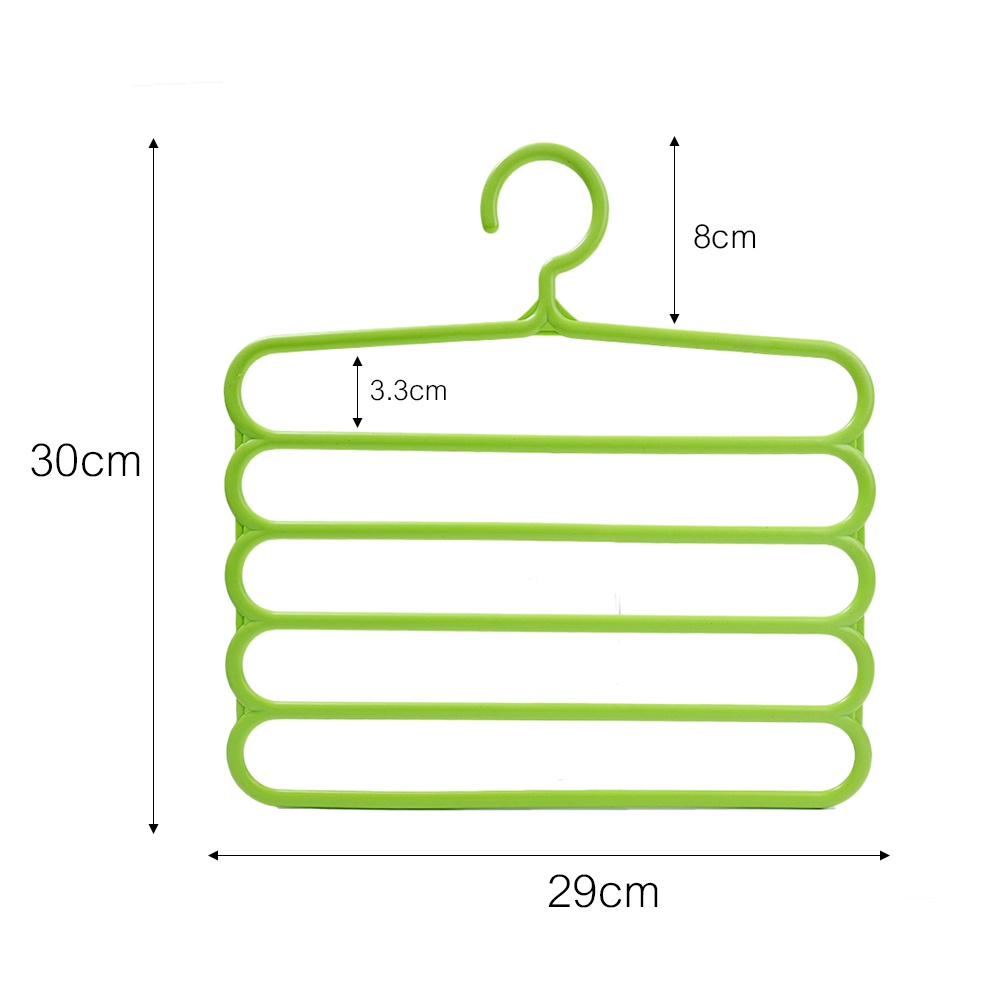 Rak Gantungan Penyimpanan Celana Panjang Syal Dasi Multifungsi 5 Lapis Warna-Warni Bahan Plastik Untuk Lemari Pakaian