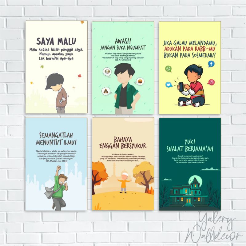 Poster Mutiara Islami Hiasan Dinding Motivasi Islam Walldecor Kata Mutiara