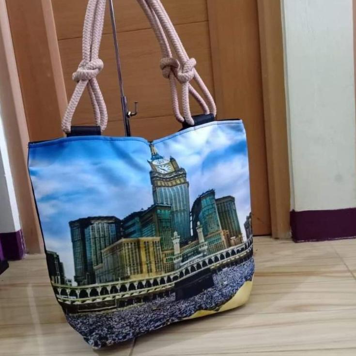 Harga Termurah Totebag ka'bah / Tote bag masjid / Makkah / Madinah / tas Tote sovenir haji umroh by zellshop