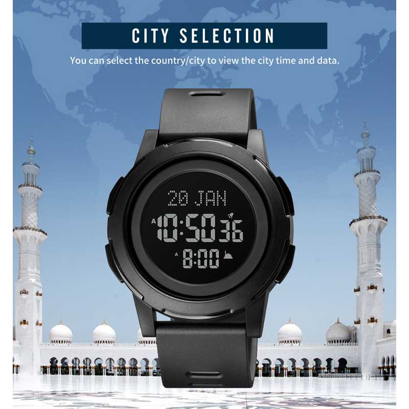 SKMEI Jam Tangan Digital Pria Muslim Qibla - 1730