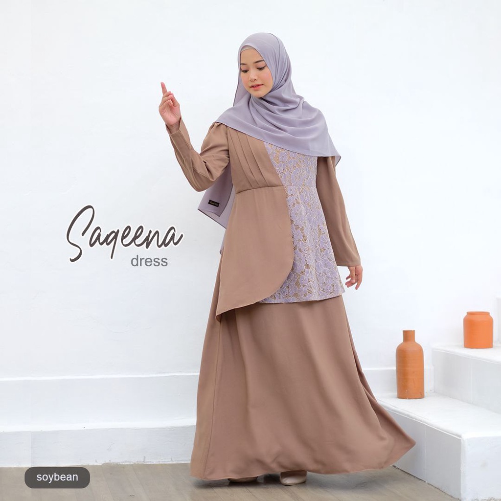 Saqeena Gamis Brukat Pesta Kekinian Gaun Wisuda Bridesmaid Premium Terbaru By Riskirich