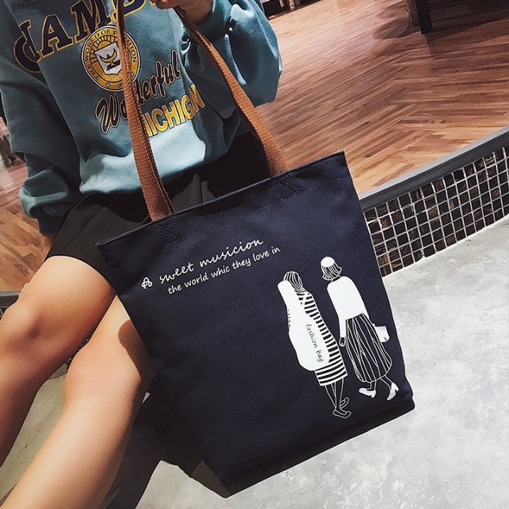 GaleryBag Totebag - Tas Tote Bag Wanita Motif Carakter Muxixi Tas Selempang Wanita Multifungsi