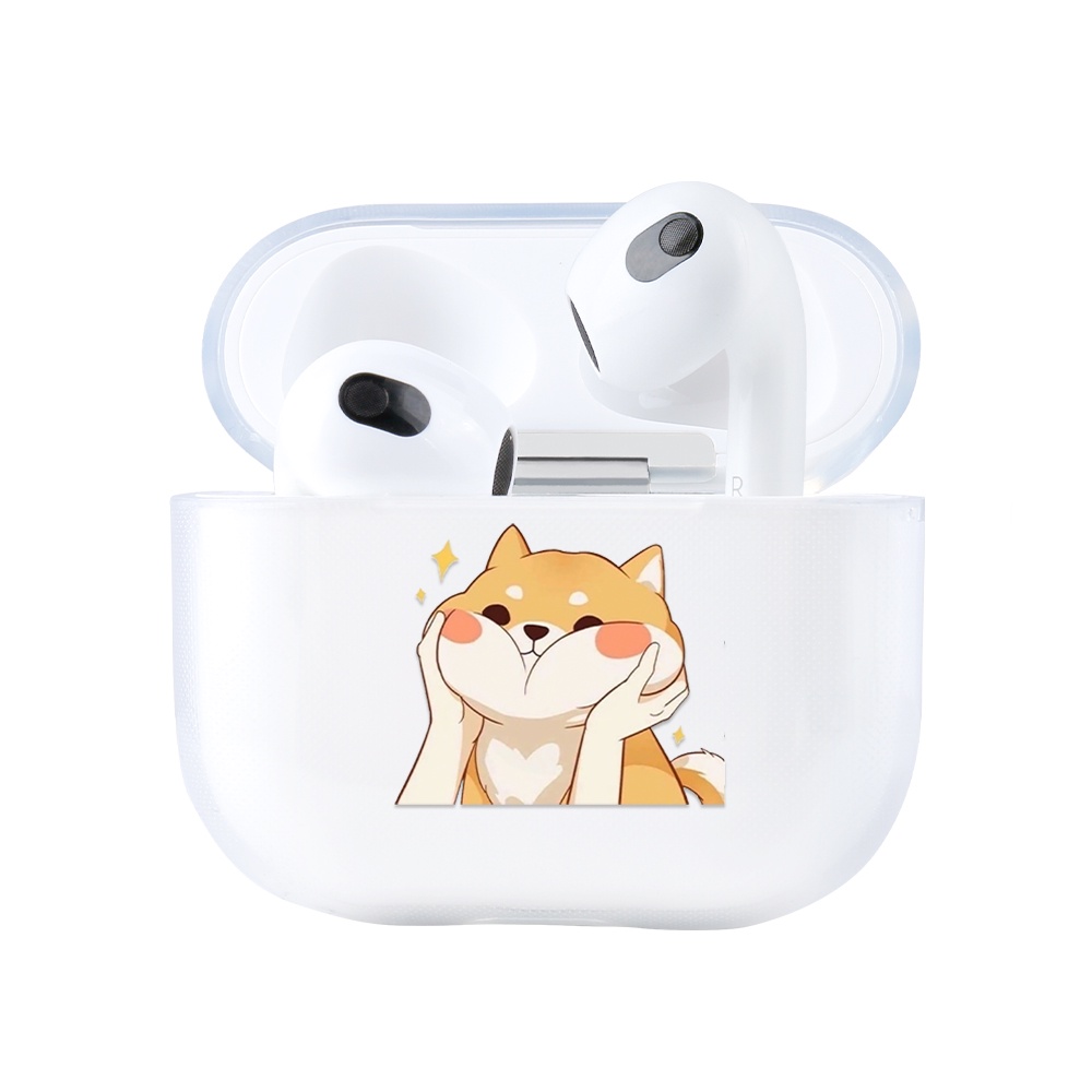 Case Cover Headset Earphone Desain Kartun Hewan Senyum Untuk AirPods 3