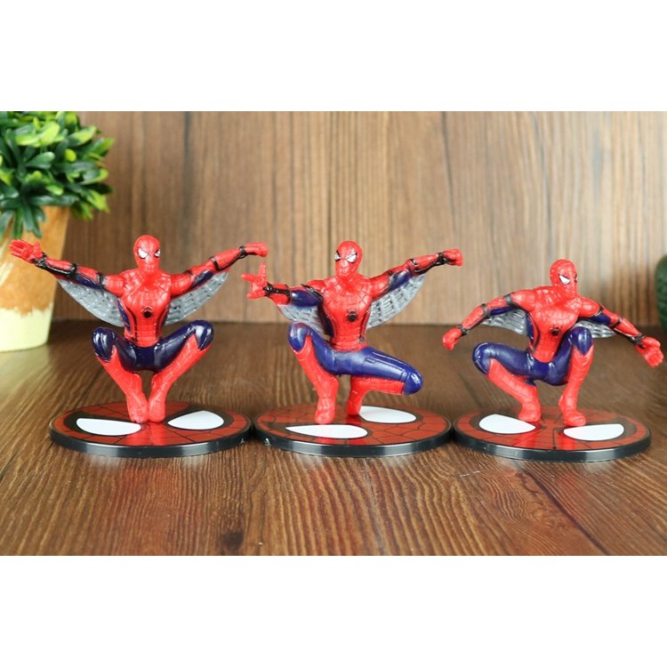 Spiderman Set Figure / hiasan Topper Kue Avengers Spiderman 6 pcs