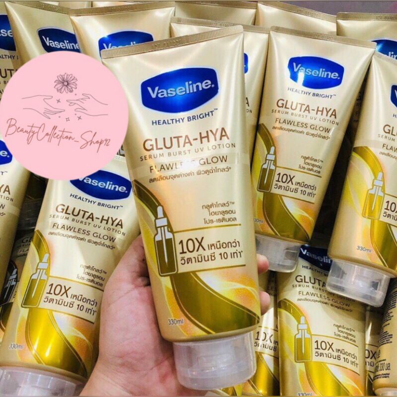 [PROMO] Vaseline Gluta Hya Flawless Glow Lotion 330ml 100% ORI Bangkok