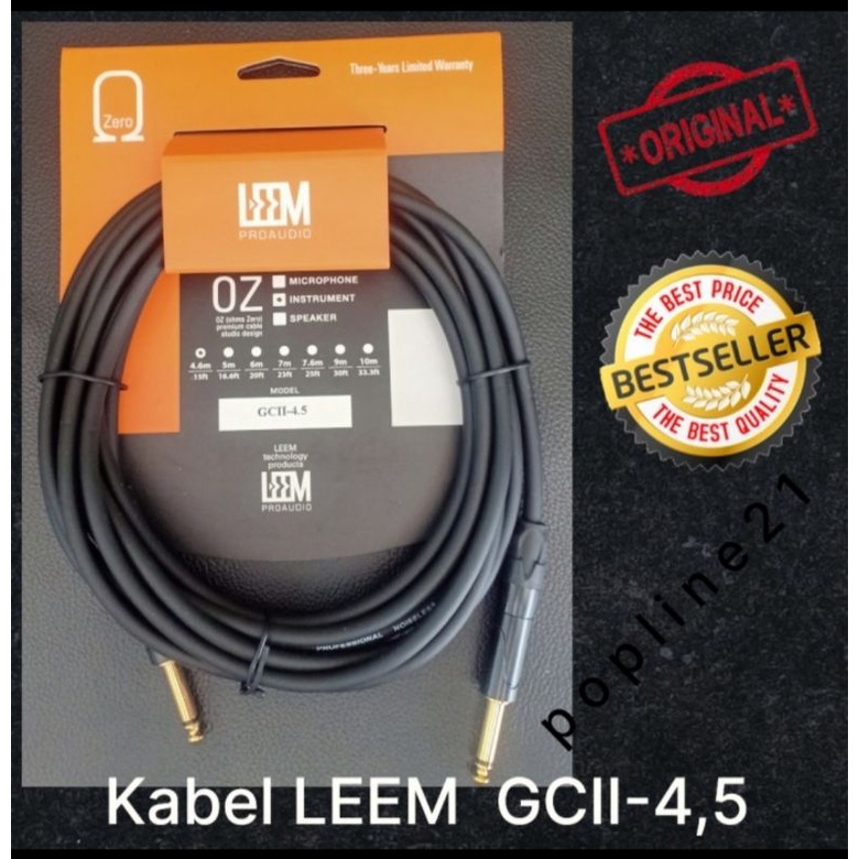 Kabel Jack Gitar Instrument LEEM Pro Audio GCII-3 / Cable LEEM 3M