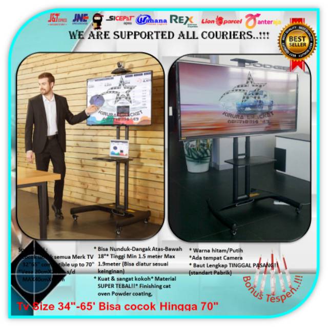 TERMURAH!! Bracket Tv Standing LED LCD 32&quot;-65&quot; Max 70&quot; AVA1500-60-1P