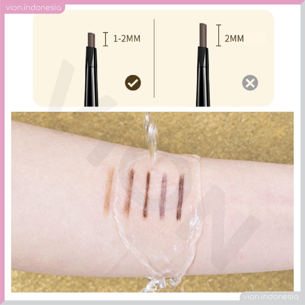 SOAKE Gold Double Head Eyebrow Long Lasting Waterproof Pensil Alis Emas Tahan Lama Original SK005