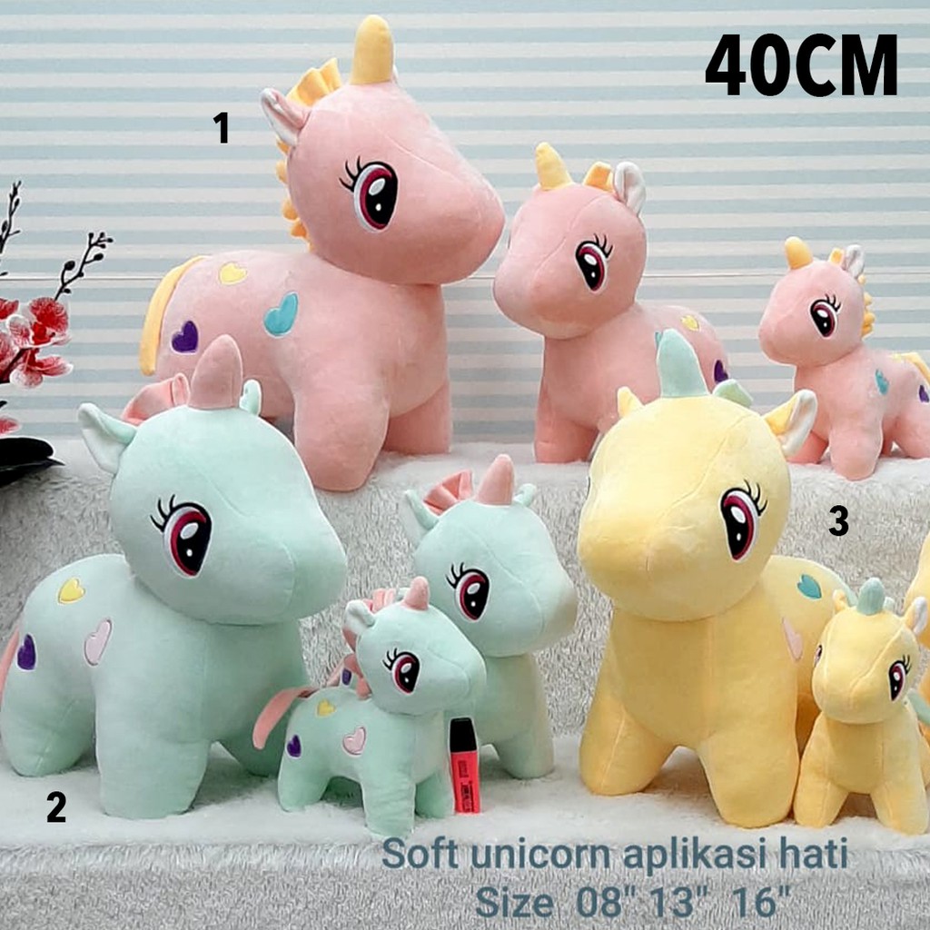 Boneka Unicorn soft besar 40cm animal kuda pony kado ultah plush unicorn toy