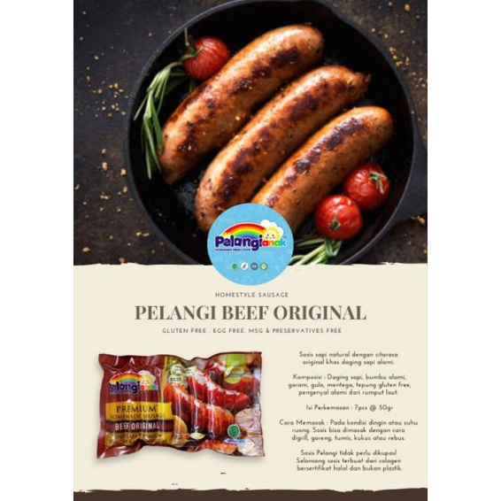 

Sosis beef non msg non pengawet/sosis pelangi/sosis sehat