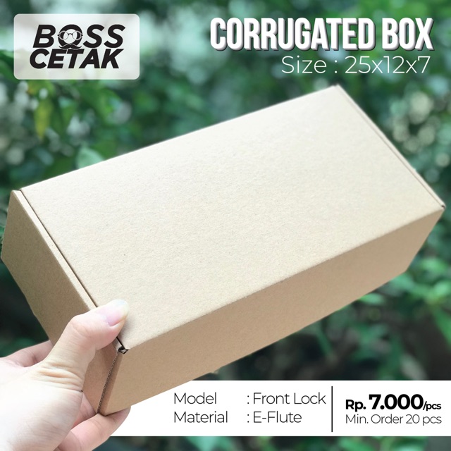 

(20pcs) Box Dus Kue Polos / Dus Brownies / Aksesoris / Kardus Corrugated 25x12x7