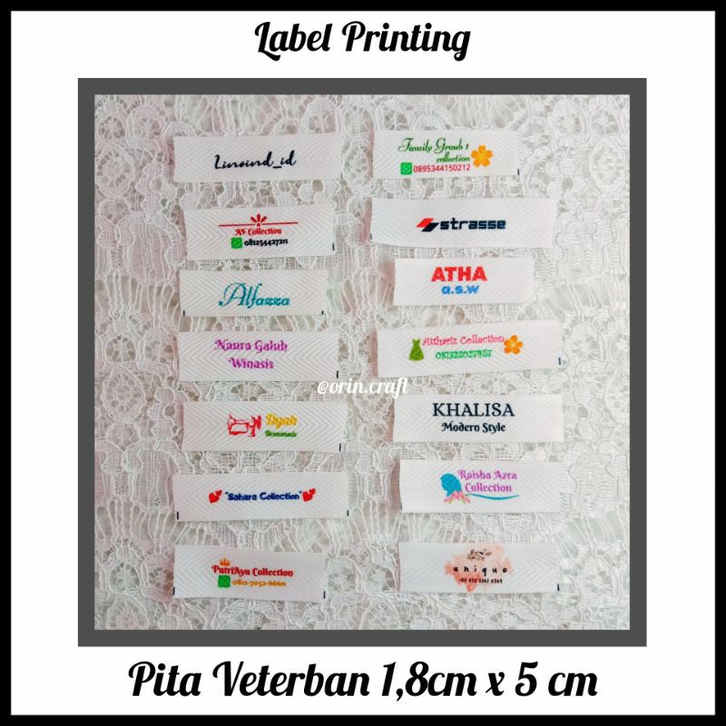 

label printing pita katun veterban by Orin Craft