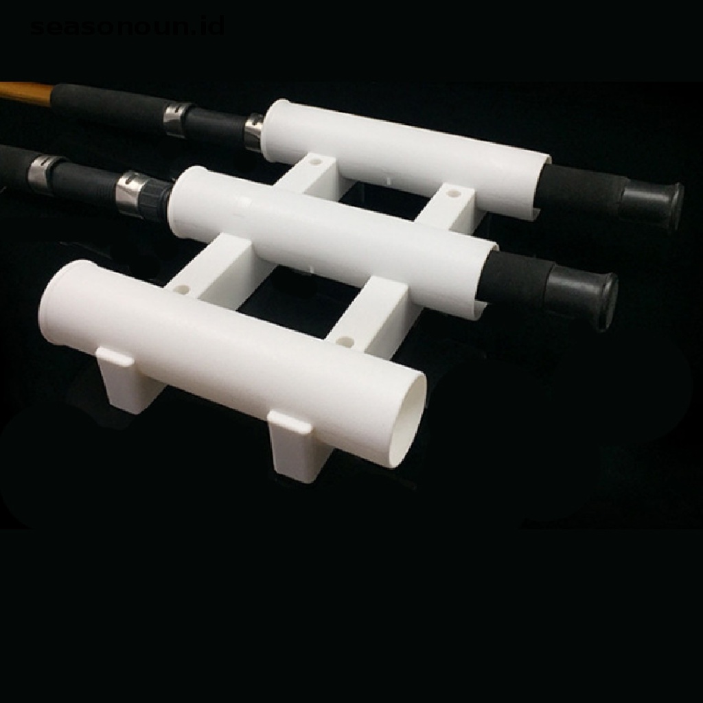 【seasonoun】 3 Tubes Link Plastic Fishing Rod Racks Holder Socket for Boat Marine Fishing Box .