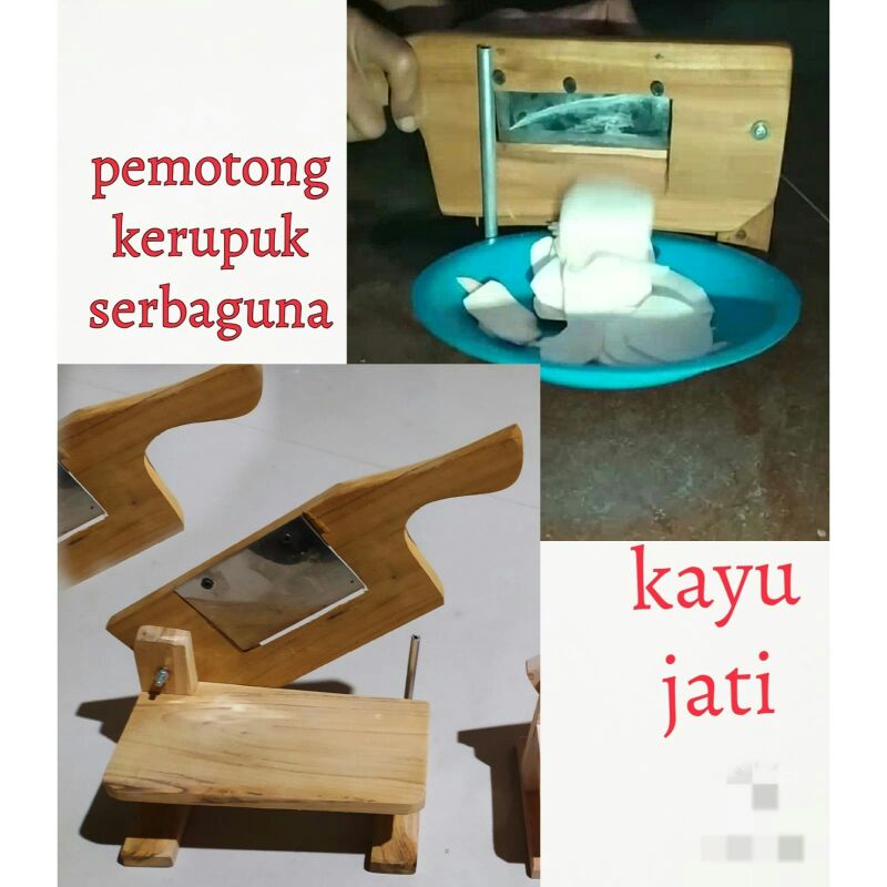 ALAT PEMOTONG KERUPUK pemotong kripik pengiris keripik kayu jati