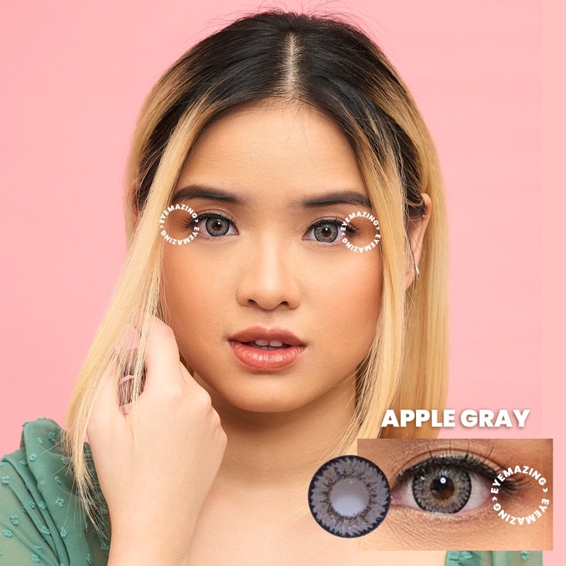 EYEMAZING Softlens - APPLE Gray / Grey / Abu Normal Minus Beda Minus