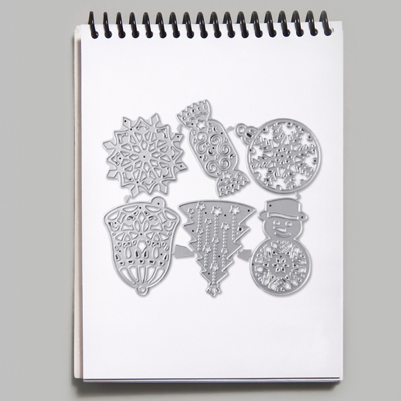 Cetakan Stensil Cutting Dies Motif Lonceng Natal Snowflake Bahan Metal Untuk Scrapbook / Craft DIY